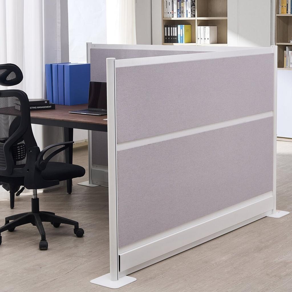 Office Divider Privacy Partitions, 2-Pack, 1.83m x 1.22m Room Divider Walls, PET Workstation Cubicle Partition with Outlet Covers, Freestanding