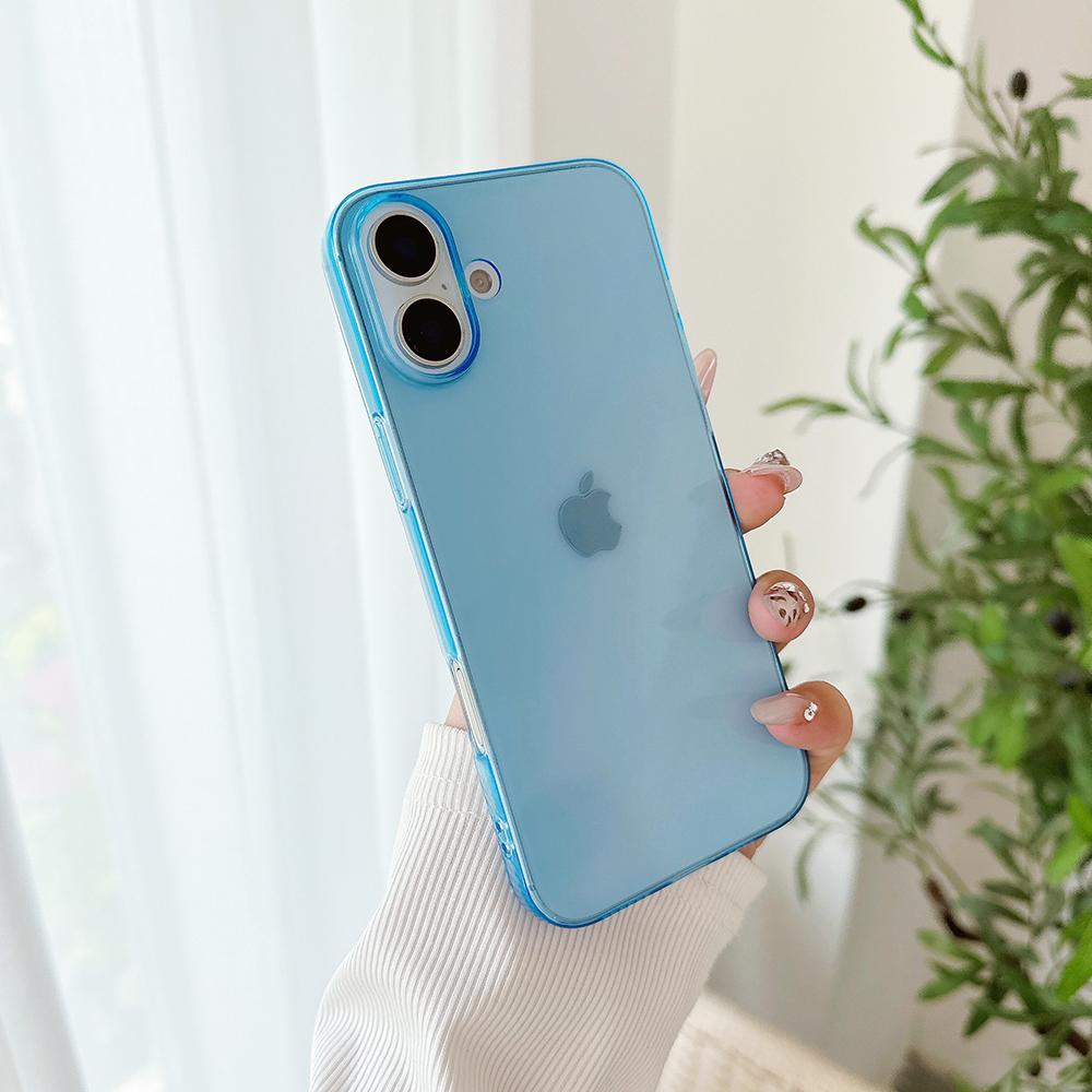 Colorful Candy Color Transparent Soft Case For iPhone Air 17 16 15 14 13 12 11 Pro Max Plus Mini Silicone Ultra Thin Clear Shell