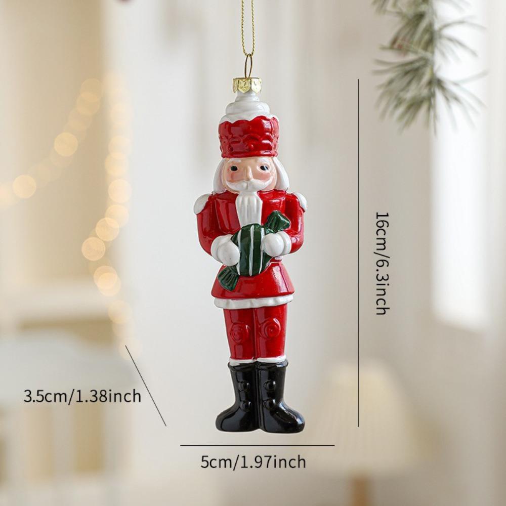 

Red&white Xmas Tree Hanging Bauble Manual Painted Christmas Hanging Decoration Home Decoration Style 8