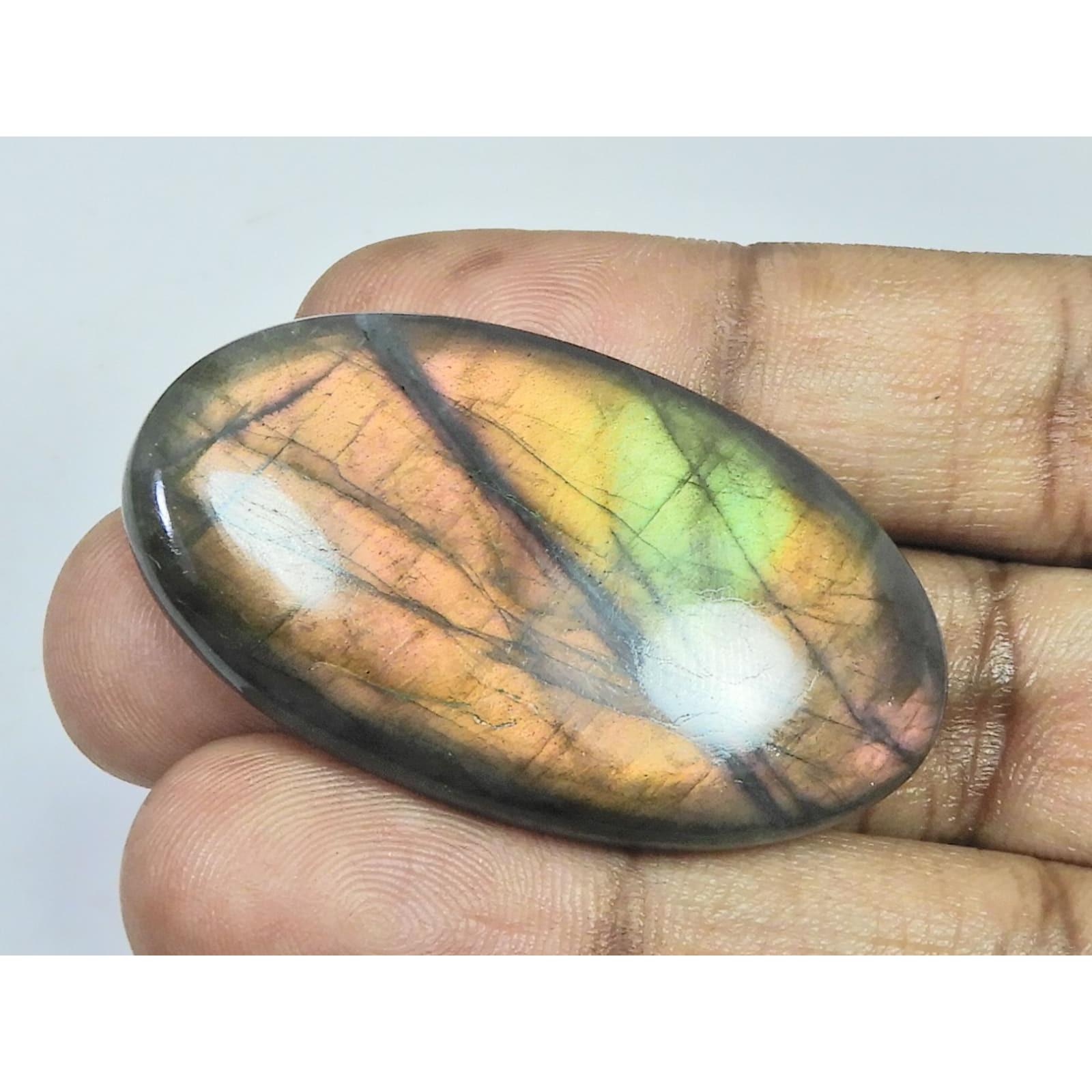 25X47X07MM Natural Purple Labradorite Spectrolite Oval Loose Gemstone 90Cts. D-421