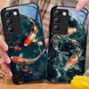 Chinese Wind Fish For Y72 33S 11 03 36 96 Lite 35 16 Iqoo 12 V40 SE 5G 29 40 21 30 X80 Pro Vivo Tempered Glass Phone Case Black