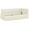 Corner Bed Frame with Mattress 2 Pcs Cream Velvet