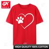Dog Paw Heart Dog Lover for Dog Moms TShirt Cotton Fun Tees Shirt Unisexs Short Sleeves 3d Printing Plus Size