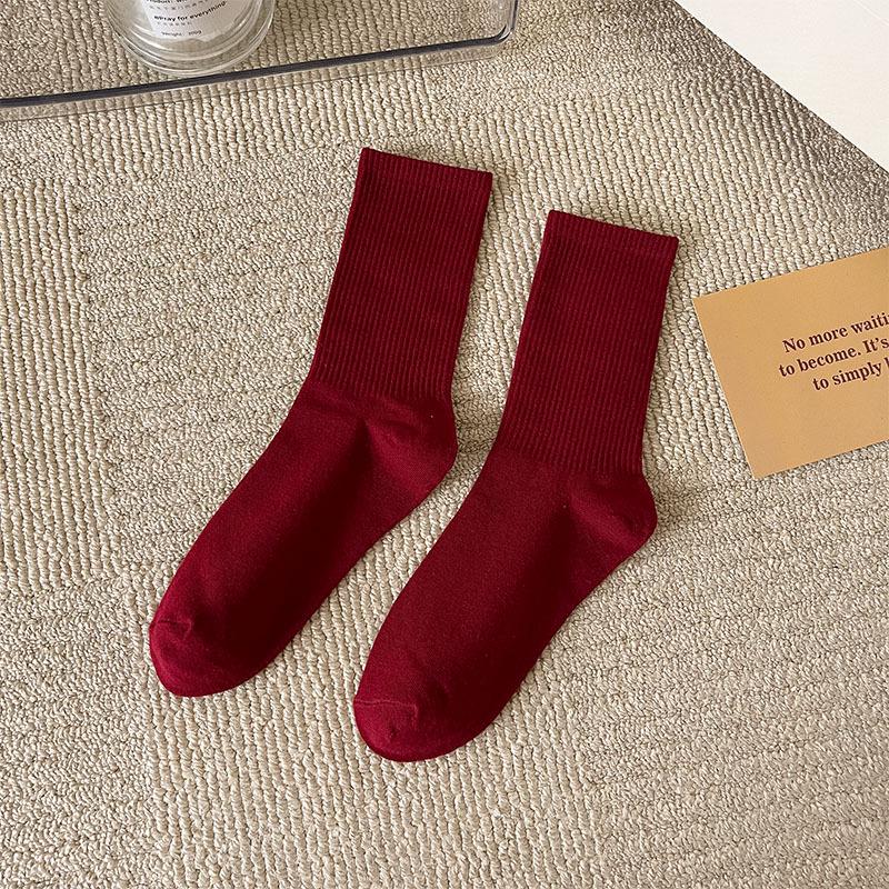 Women's Trendy Candy Color Thin Mid-Calf Socks - Colorful Japanese Style Summer Pile Socks