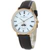 Salvatore Marra Men's Slim Quartz Watch with Shopper White Gold Leather Strap