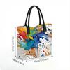  Colorful Watercolor Print Tote Bag Fashion Large Capacity Casual Shoulder Handbag for Daily Use