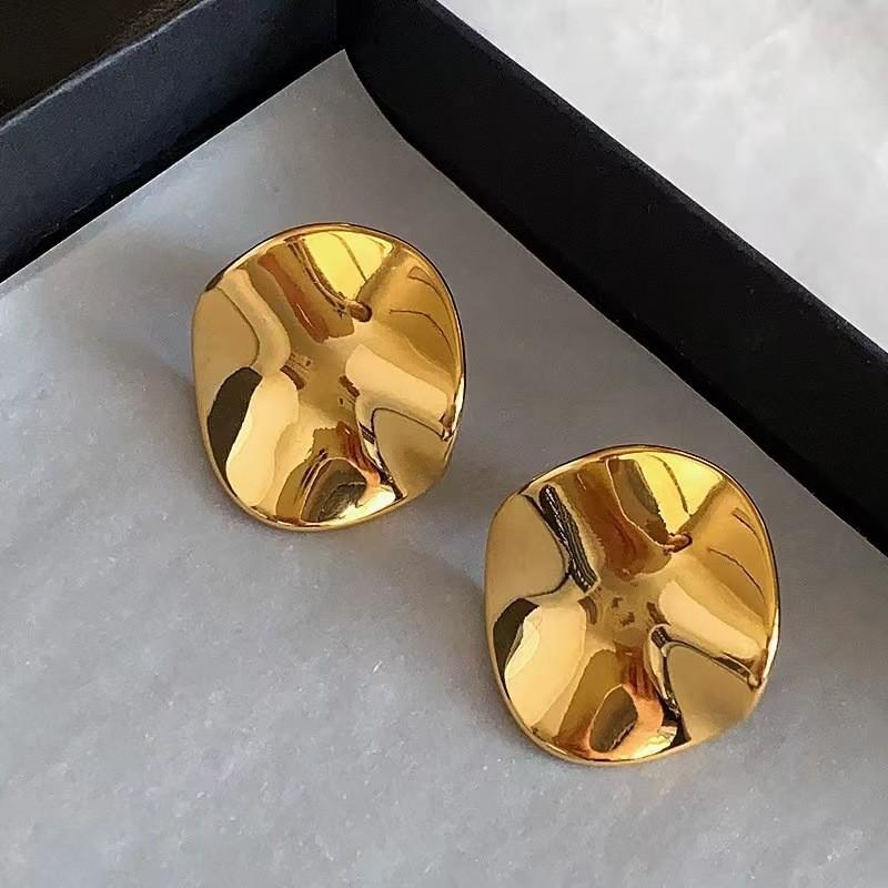 Metal Irregular Earrings European and American Retro Temperament Versatile Earrings Earrings