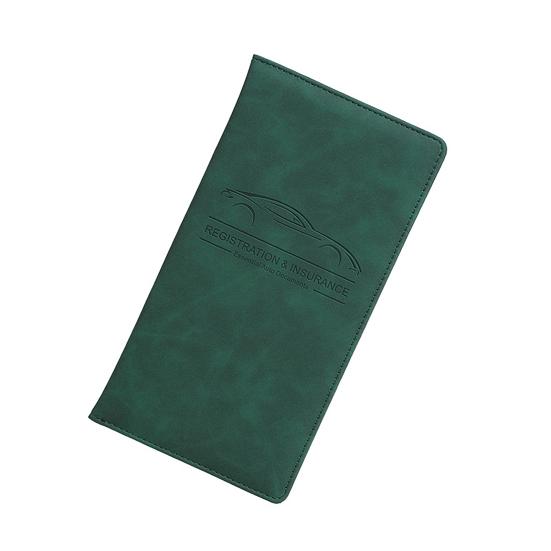Car Registration Card Holder Multi-Pocket Insurance Card Holder Slim Faux Leather Bifold Wallet Document Organizer