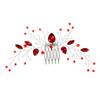 Wedding Hair Combs Hair Accessories Red Color Rhinestone Hairpins Clips Silver Color Metal Headpieces for Bride Novia Jewelry