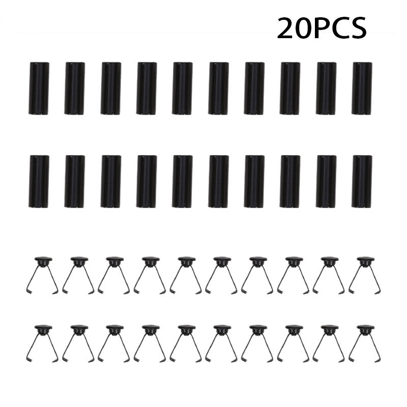 

20 шт. Практичные наконечники для шнурков, шляпки, фиксаторы шнурков, многоцелевые сменные головки для шнурков для обуви, курток One Size чёрный