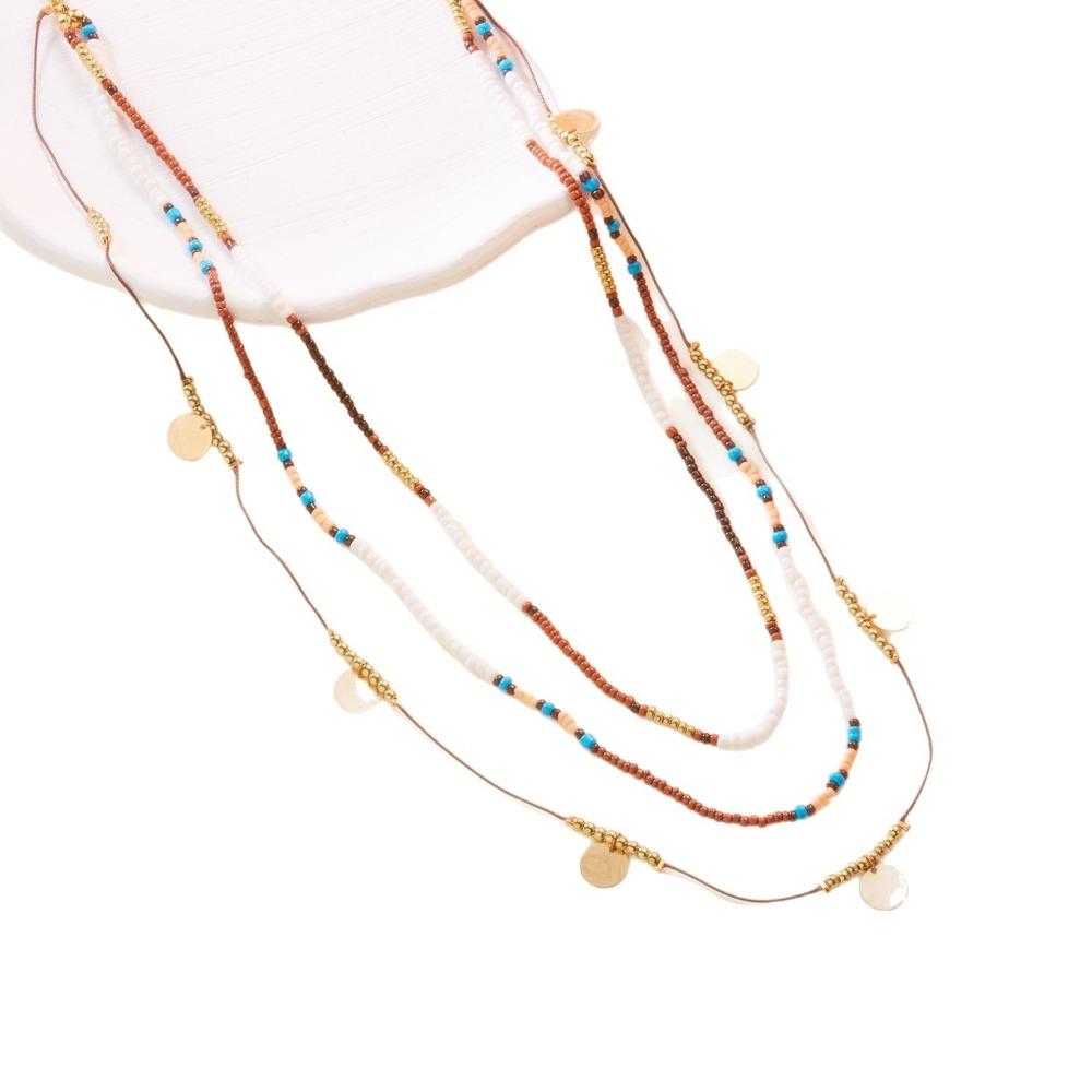 Vacation Style Clavicle Chain Jewelry Bohemian Necklaces Retro Bead Necklaces  Girl