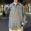 Autumn Shirt Men'S Korean Style Trendy Loose Checkered Shirt Jacket Long Sleeved Top