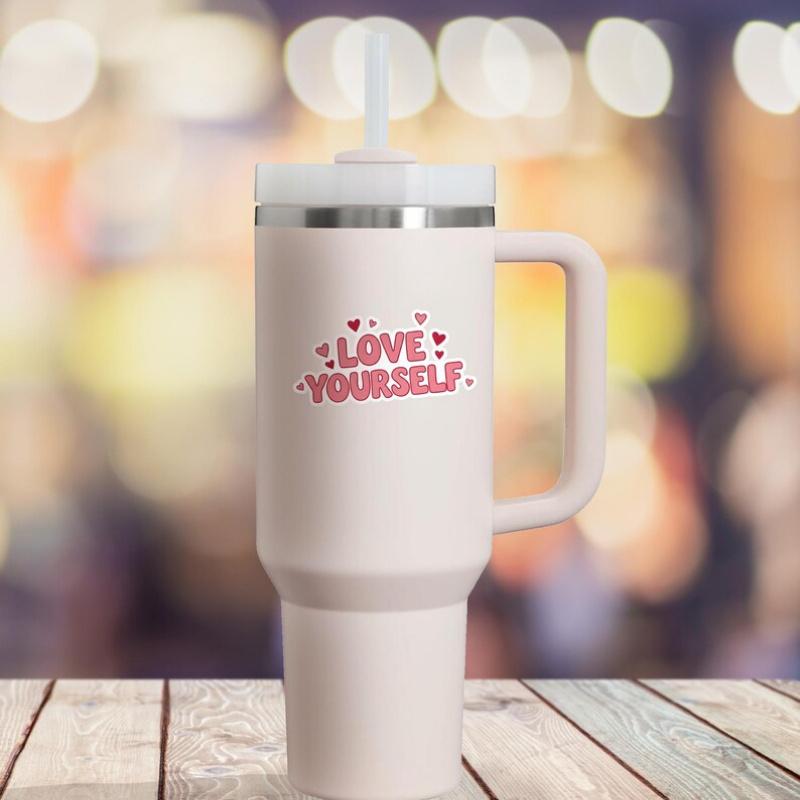 Love Yourself Sticker, Durable for Laptop, Car, Luggage, Skateboard & More - Perfect for Teens, Adults, Creative Decor & Gifting