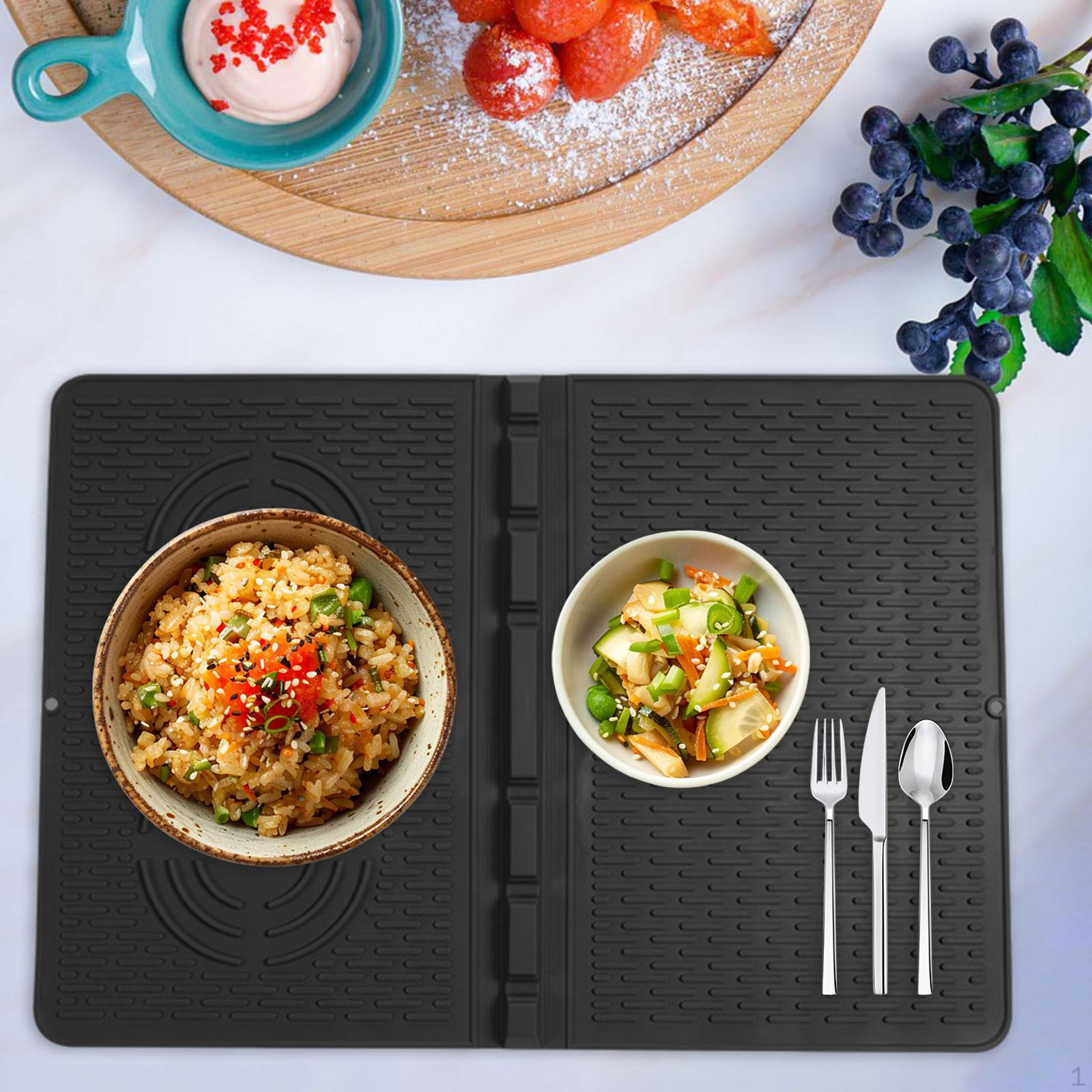 

Cooktop Cover Dish Drying Mat Dry Fast Kitchen Drainer Mat, Stovetop Protector for чорний