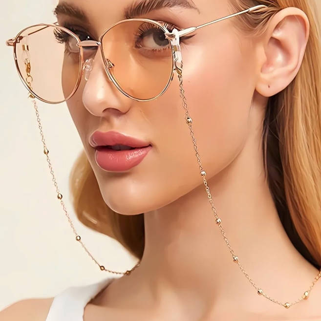 

Ручная работа Бусины Цепочка для очков Семь цветов на выбор Цепочка на шею Солнцезащитные очки. One Size золотой