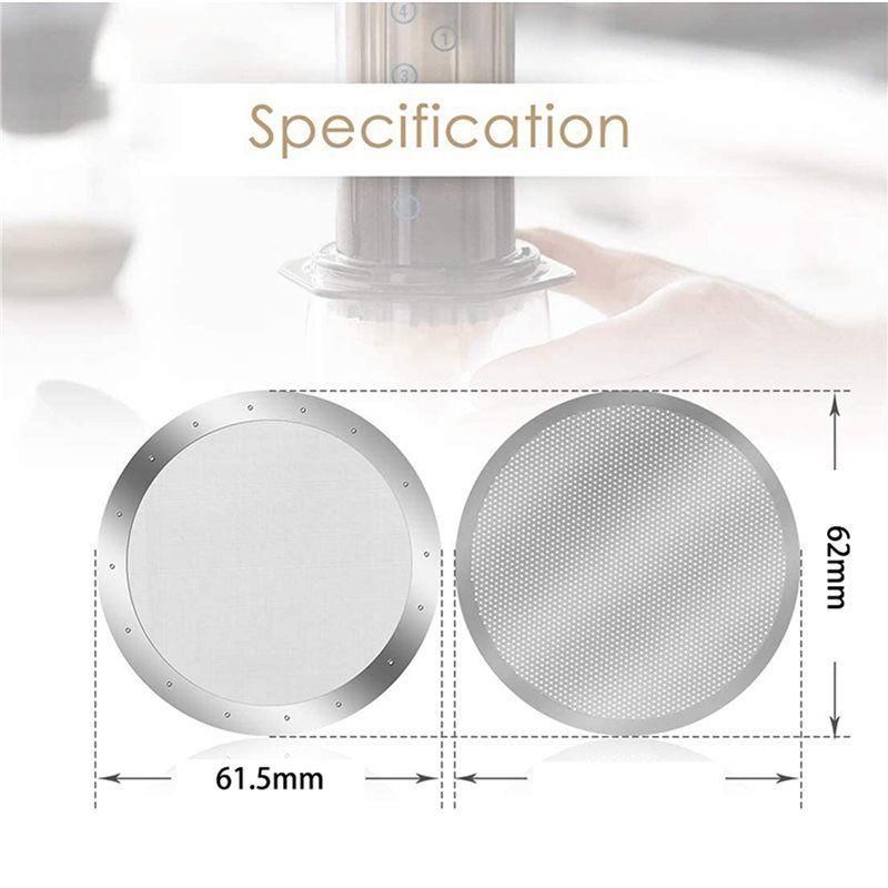 9 Pack Metal Reusable Coffee Filter Mesh For Aeropress Coffee Maker Espresso Maker, Silver
