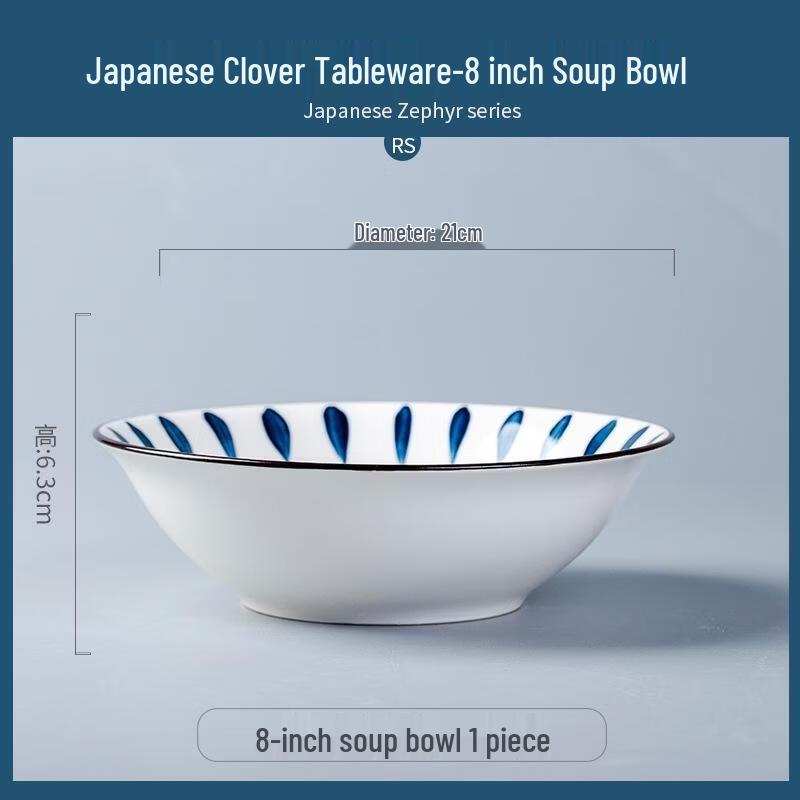 

JINGRX 10-Piece Japanese Style Ceramic Soup Bowl Set