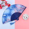 Vintage Silk Folding Hand Fan Chinese Bamboo Fans Craft Gifts Women Dance Performance Props Home Decoration