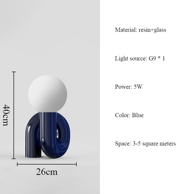 Minimalist Postmodern Resin Model Desk Glass Table Lamp Nordic Hotel  Homestay Bedroom Desk Lamp Atmosphere Luster LED Decor