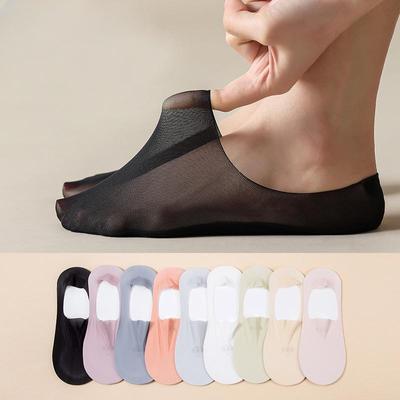 Women's Ultra-thin Ice Silk Mesh Boat Socks Soft Breathable Non-slip Ankle Socks Lot Summer