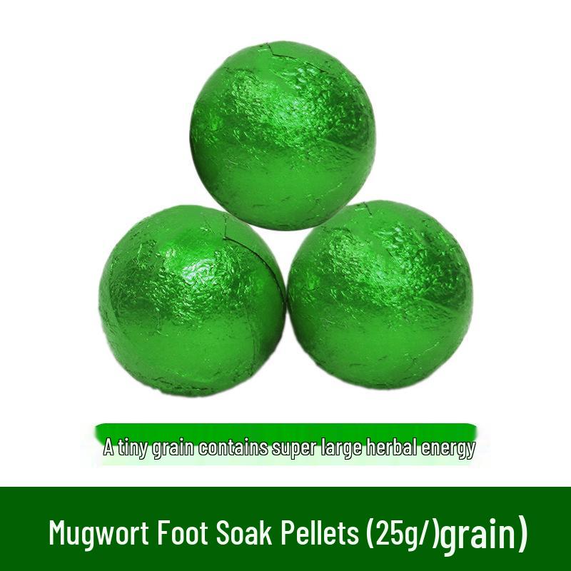 Sweat-Inducing Herbal Foot Soak Balls with Mugwort, Safflower, and Ginger Essential Oils - Instant Dissolving Bath Salt Balls