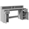 LED Desk Gray Sonoma 160x55x91 cm Particleboard