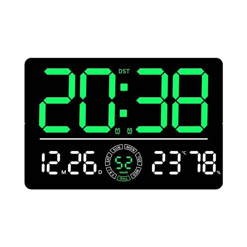LED Digital Wall Clock with Bluetooth & Auto Time Sync for Living Room - Model 6667