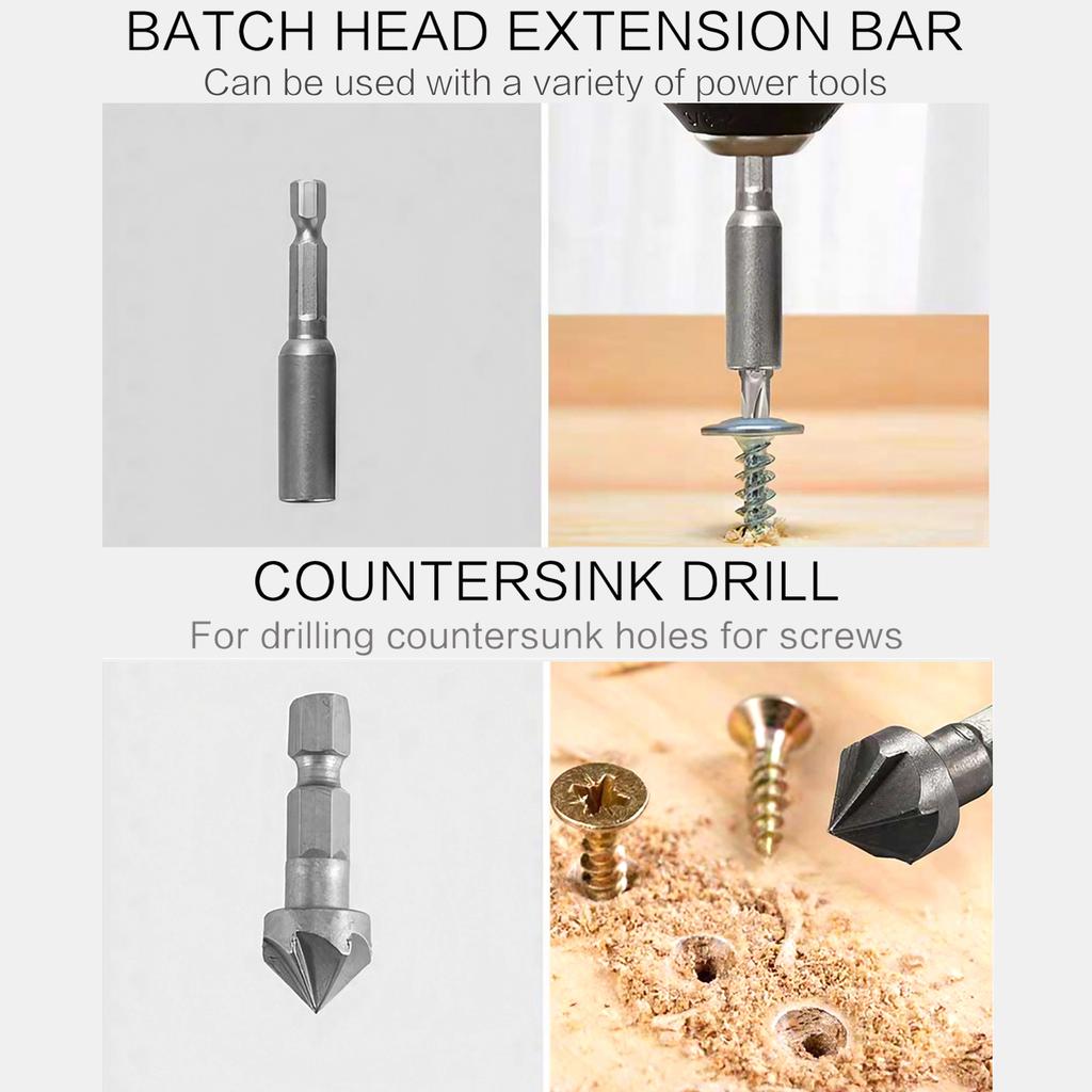 111-teiliges Werkzeugset Multifunktionale Holzbearbeitungswerkzeuge Spiralbohrer Schraubendreher-Set Holzbearbeitungsbohrer Flachbohrer Lochöffner-Set