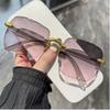 Quality Square-shaped Sun Glasses Woman Stylish Rimless Gradient Sun Glasses Brand Designer Sun Glasses for Ladies