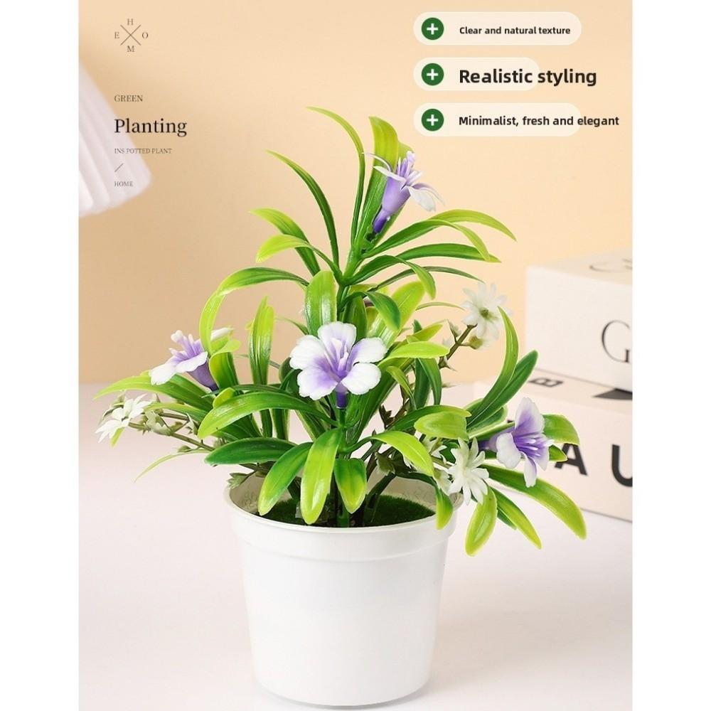 Plastic Morning Glory Artificial Potted Plants Multicolor Faux Bonsai  Home Decoration