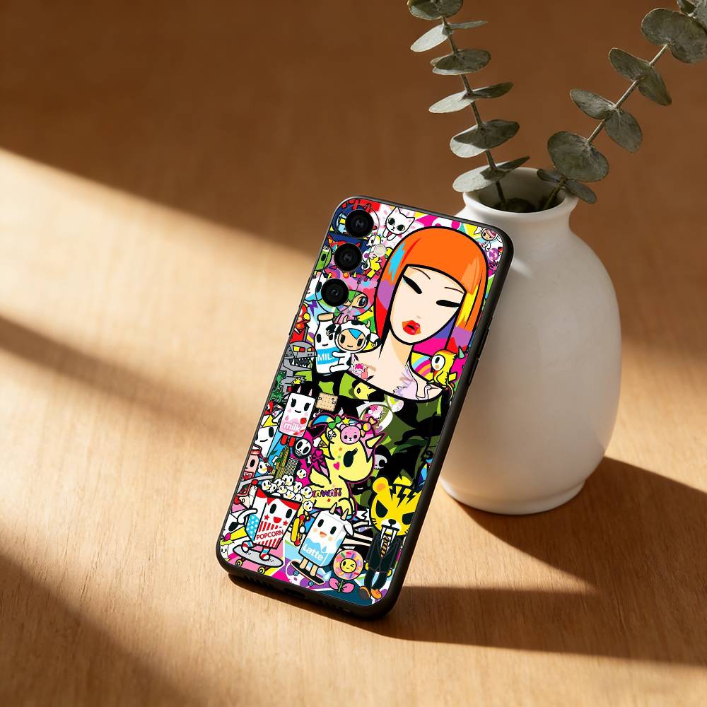 Sweet E-Edgy Vibe T-Tokidoki Art Phone Case For Samsung Galaxy A91,80,73,72 ,71,53,52,32 ,31,22,21s,20,Soft Black Case