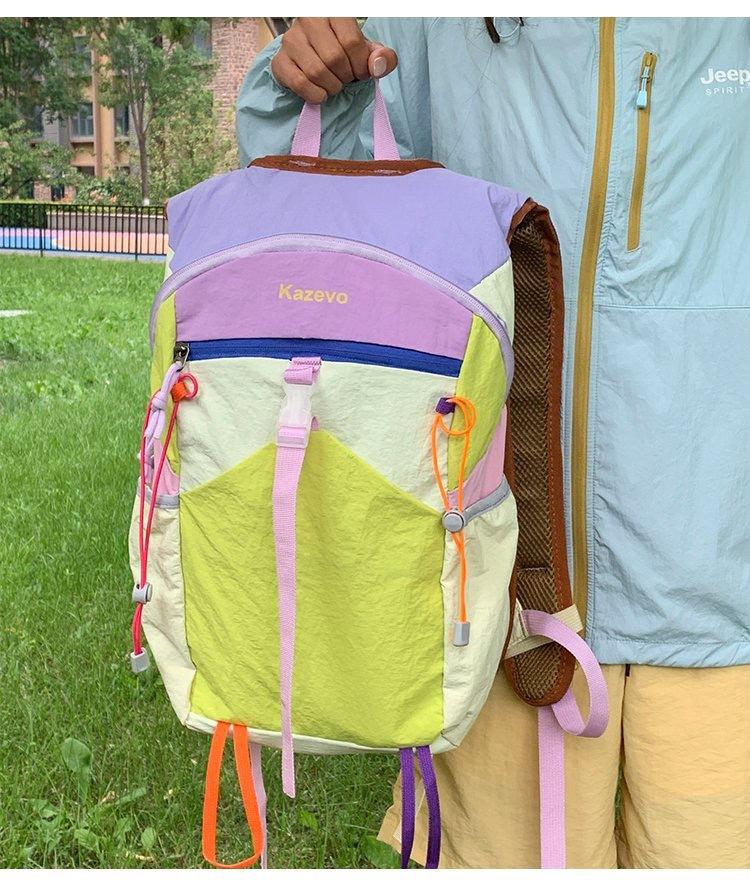 Schoolbag1011 New Color Matching Outdoor Mountaineering Bag Lightweight Travel Backpack Men and Women Trend Large Capacity Backpack