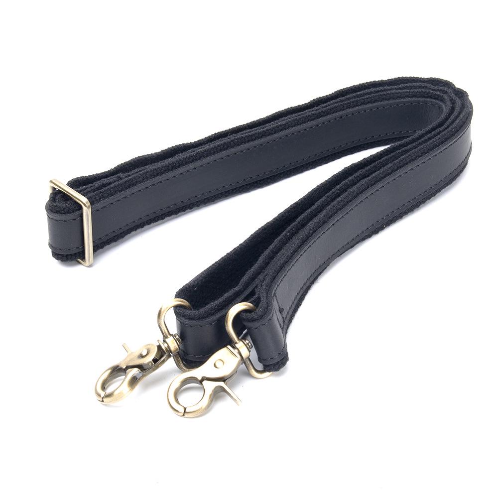 

Регулируемый ремень кроссбоди из кожи Crazy Horse для мужских сумок чёрный