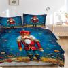 3pc Christmas Nutcracker Soldier Bedding Set-Festive Decoration for Bedroom,Guest Room,Living Room 1222a