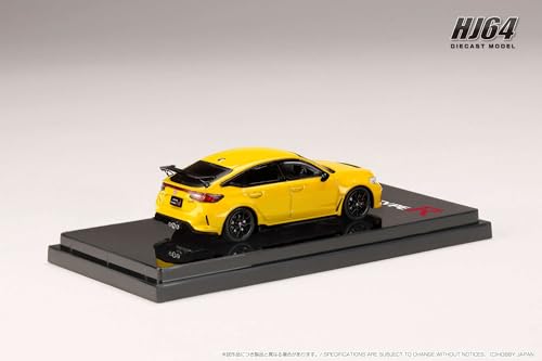 Hobby Japan HJ64 1/64 Scale Honda Civic Type R (FL5) Yellow (Custom Color) Finished Model HJ643063Y