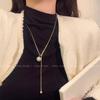 Elegant Double-Layer Long Sweater Necklace for Women