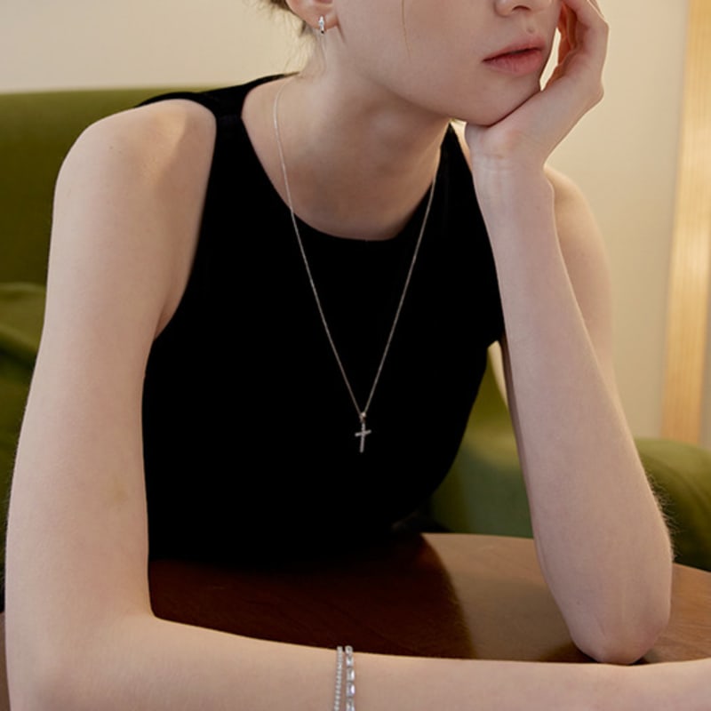 Lewe [2-bracelet set] Clear tennis bracelet