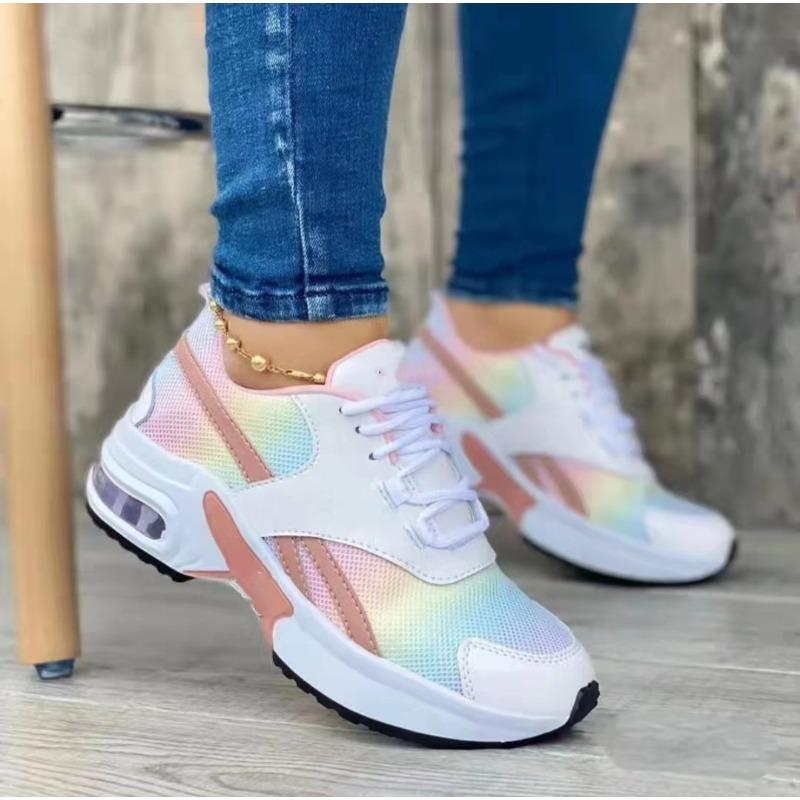 New fashion low-top shoes dad round head middle heel strap mesh casual sports shoes women's single shoes large size