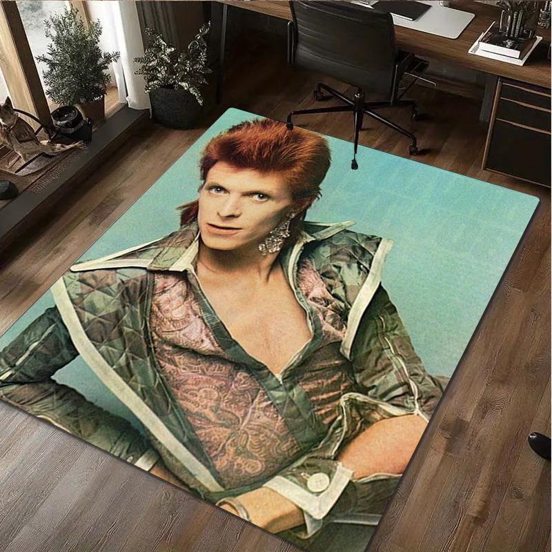 David Bowie Teppich Büro Dekorativer Teppich Für Wohnzimmer Schlafzimmer Fußmatte Bodenläufer Computerstuhl Bereichsteppich perfektes Weihnachtsgeschenk