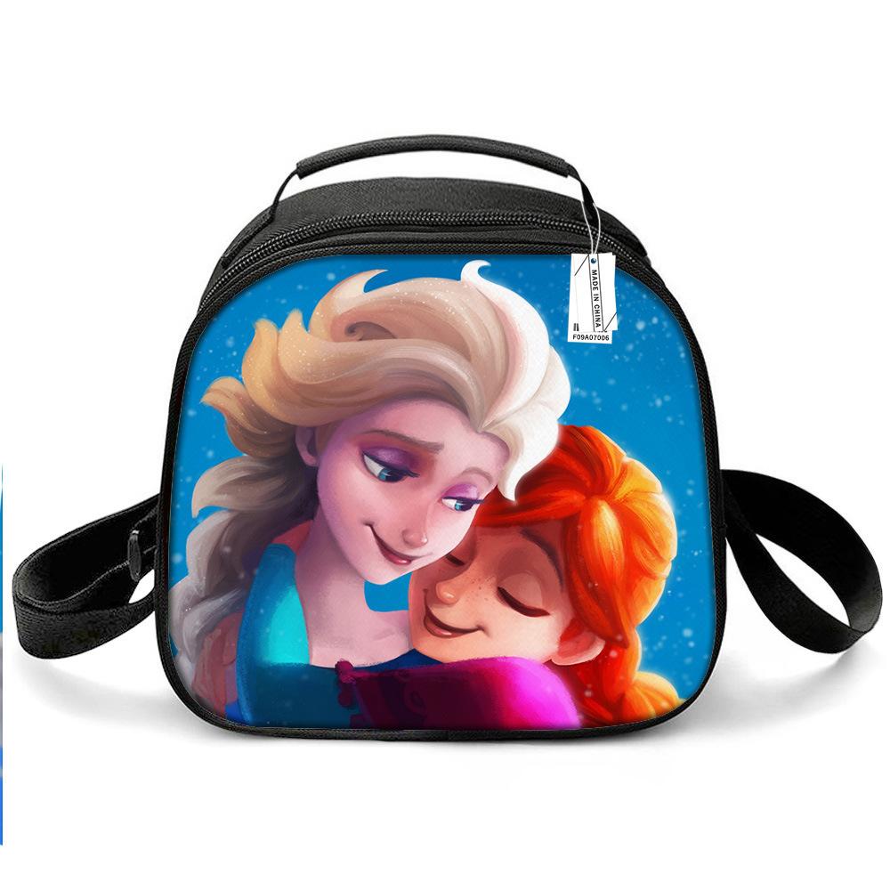 Princess Elsa Cartoon Cute Lightweight Small Meal Bag Elementary School Lunch Box Bento Bag Student Lunch Box