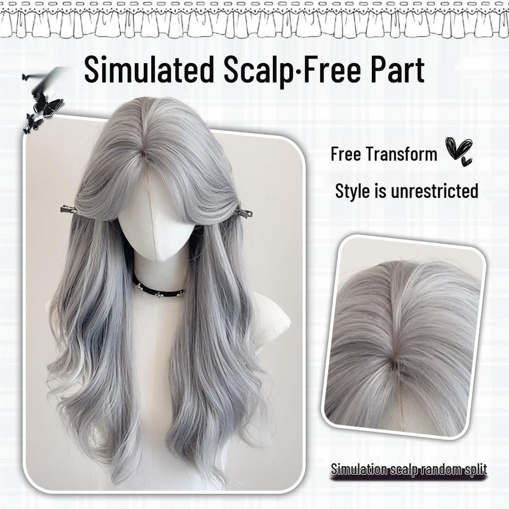 Women's Long Curly Wig with Natural Middle Part and Big Waves