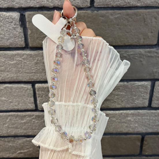 Yousheng Faux Crystal Phone Strap with Detachable Chain Glamorous Phone Lanyard & Purse Charm Adjustable Wrist Chain Fashionable Pendant Bag