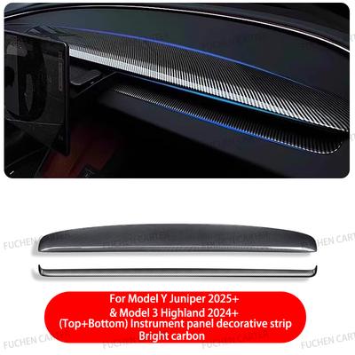 Bande de Protection Décorative pour Tableau de Bord pour Tesla Model Y Modèle Genévrier Model 3 Highland ABS Inodore Anti-Rayures Résistante à l'Usure