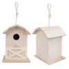 Mini Outdoor Wooden Bird House Nesting Cage Accessory for Garden Patio Decoration Ornament