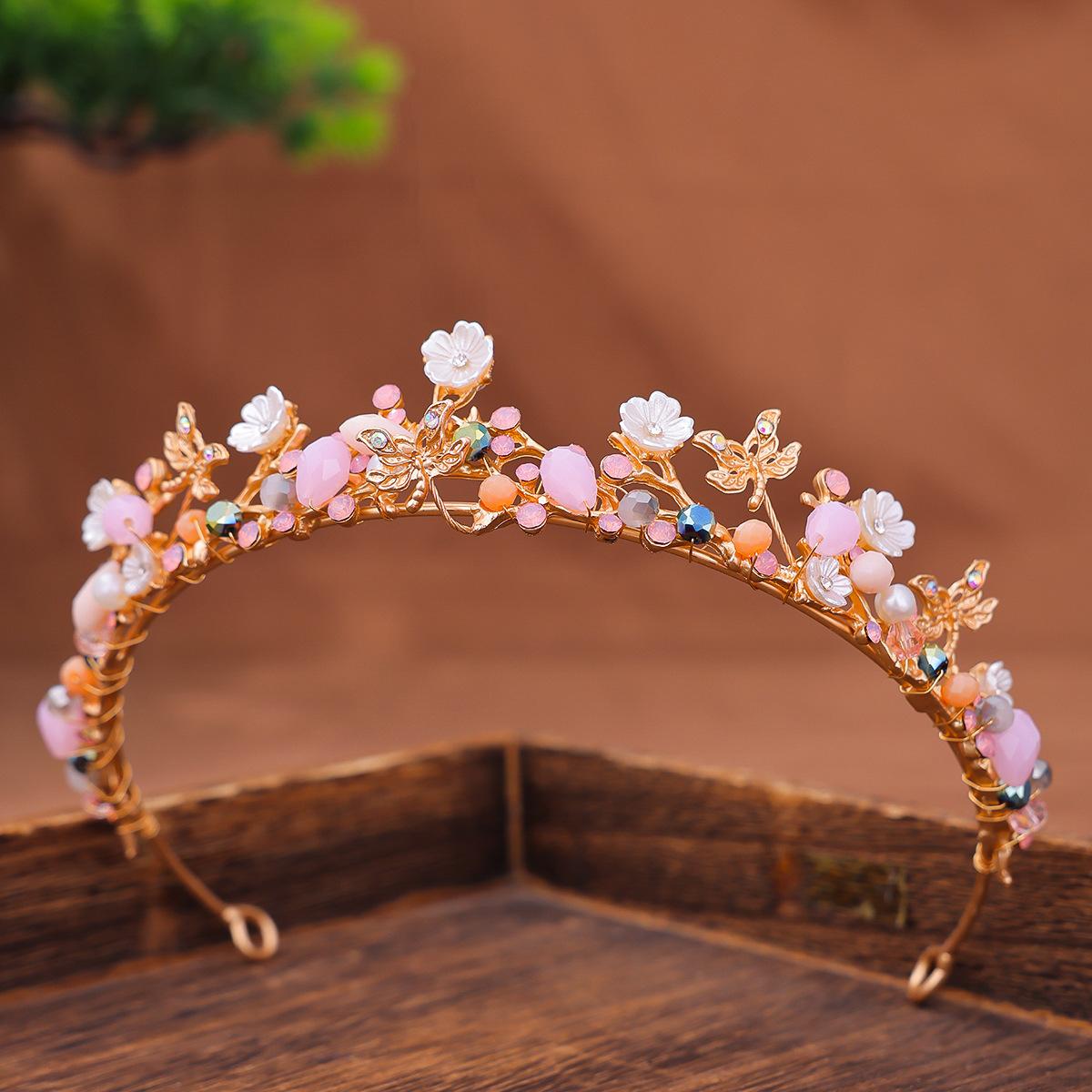 

Handmade Vintage Crown For Girl Women Crystal Rhinestone Bride Crown Wedding Bridal Hair Jewelry Accessories