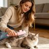 Self Cleaning Cat Brush Pet Grooming Comb with Stainless Steel Dense Teeth Detangling Comb Removes Loose Fur for Dogs Cats Flea