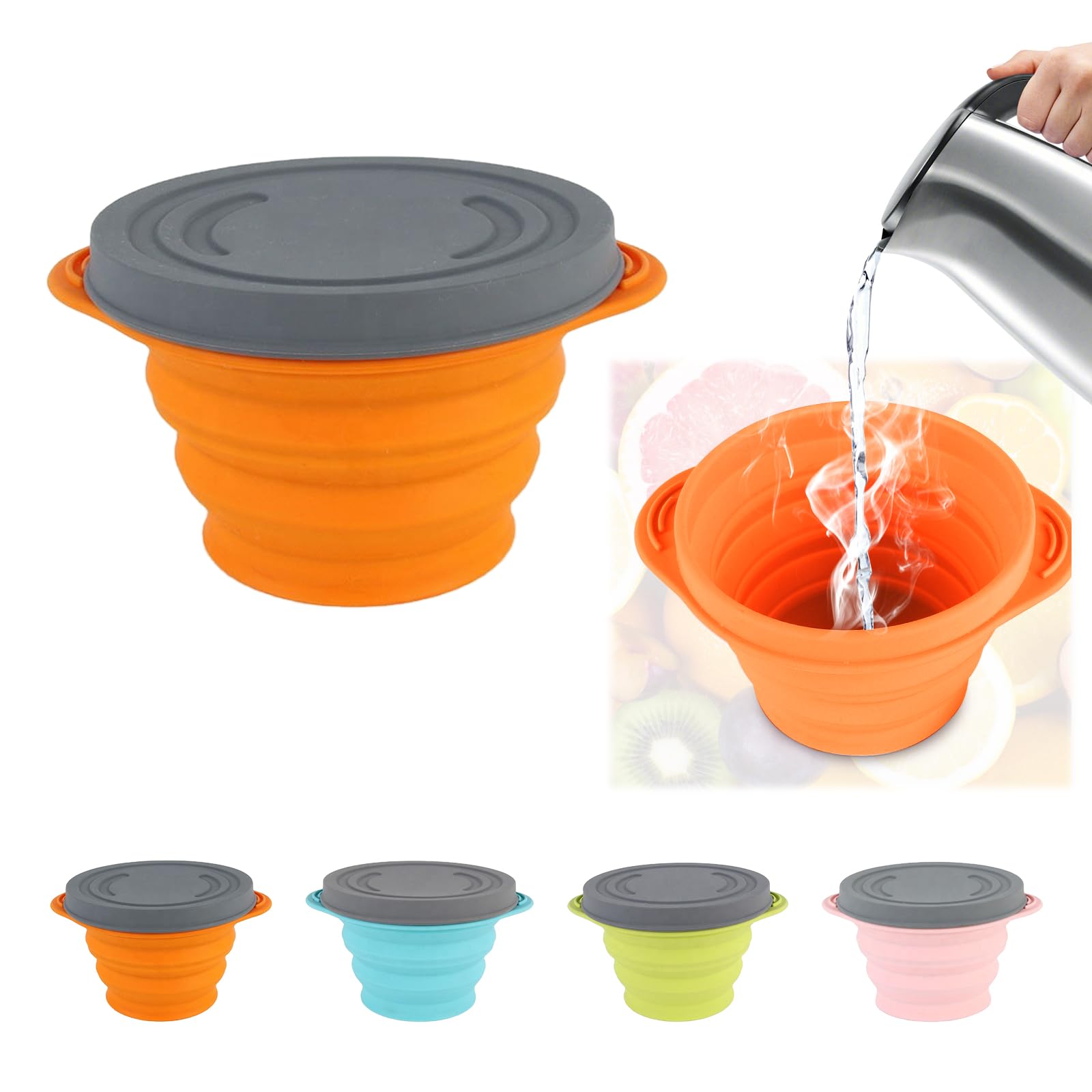 

Складная силиконовая миска 800 мл складная миска чашка термостойкая миска с крышкой легкий портативный многоцелевой контейнер для хранения продуктов походная посуда