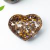 Piatto a Cuore in Resina con Riempimento di Cristallo Naturale per Arredamento Casa e Regalo