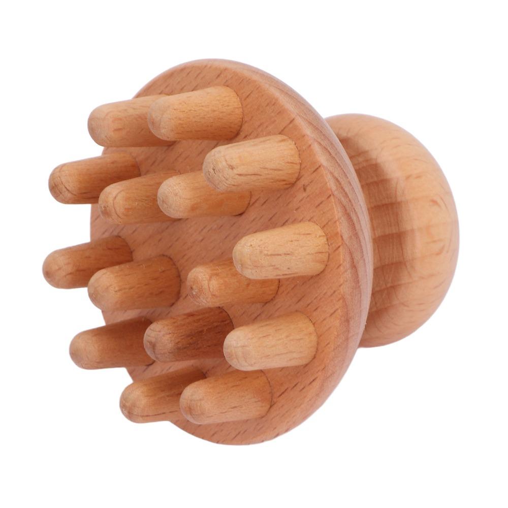 Pilzform Manuelles Massagegerät Ergonomischer Griff Holzmassagegerät Kopfhautmassagegerät Ganzkörperanwendung
