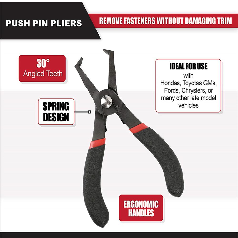 Portable Car SUV Universal 30° Push Pin Plier Fastener Clips Rivet Removal Tool
